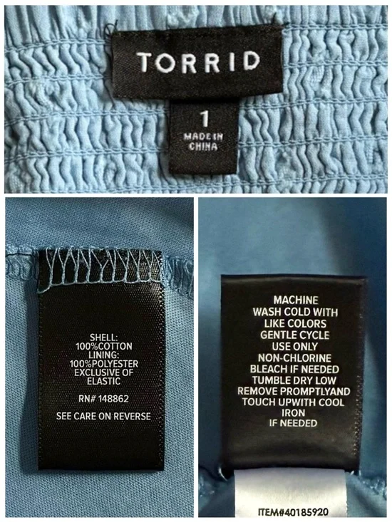 TORRID 1 Mini Embroidered Challis Tie Front Skater Pocket Dress Blissful Blue 1X - Picture 8 of 15